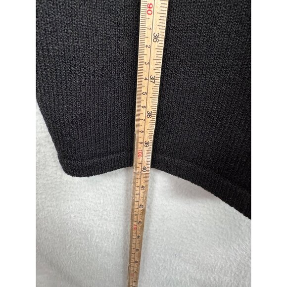 VTG DON SAYRES WELLMORE crochet knit dress wool sheath black 80s 90s sz 8 - Picture 6 of 7